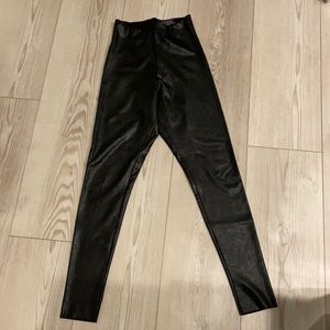 Commando control leather leggings